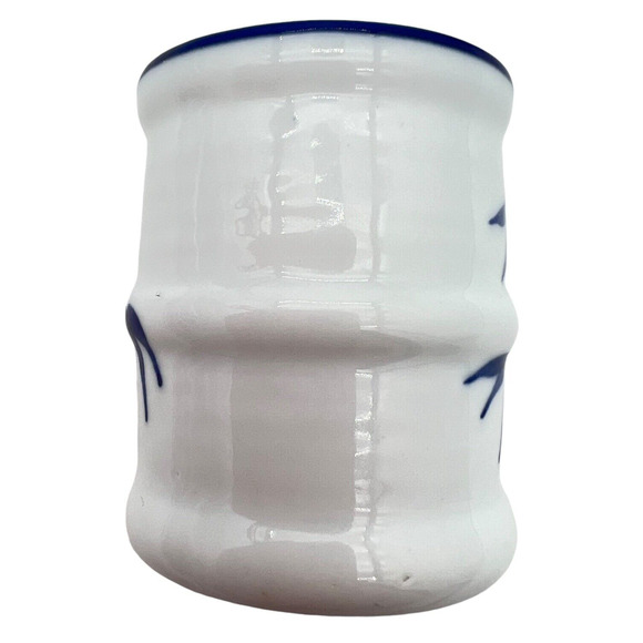 Vintage Lot 3 Japanese Tea Sake Cup Blue Tree Branches White Porcelain 2.75" - Picture 7 of 10